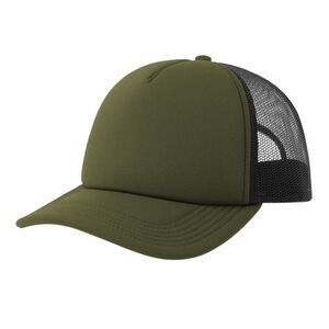 Atlantis Unisex Adult Rapper-S 5 Panel Recycled Mid Visor Trucker Cap / Olive/Bl
